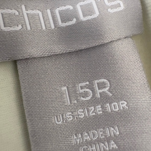 Chico's So-Slimming Black and White Patterned Ankle Pants with Pom Pom Details - Picture 7 of 9